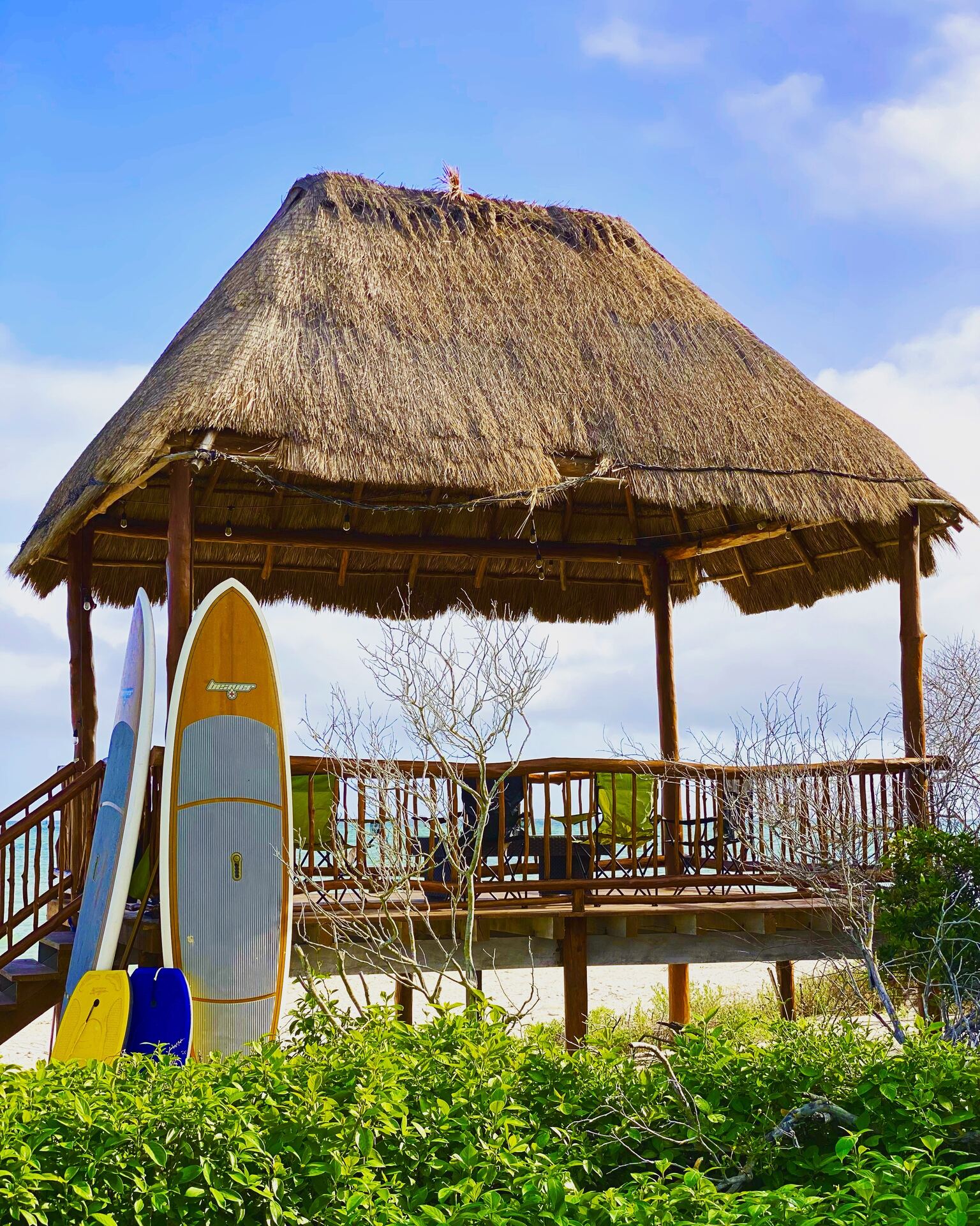 Palapa privada frente al mar en Casa Sisal, Sisal Yucatán